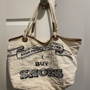 Cream canvas bag
